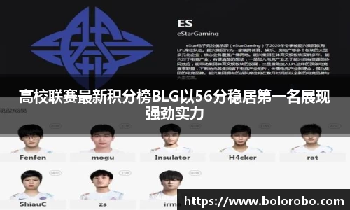 高校联赛最新积分榜BLG以56分稳居第一名展现强劲实力